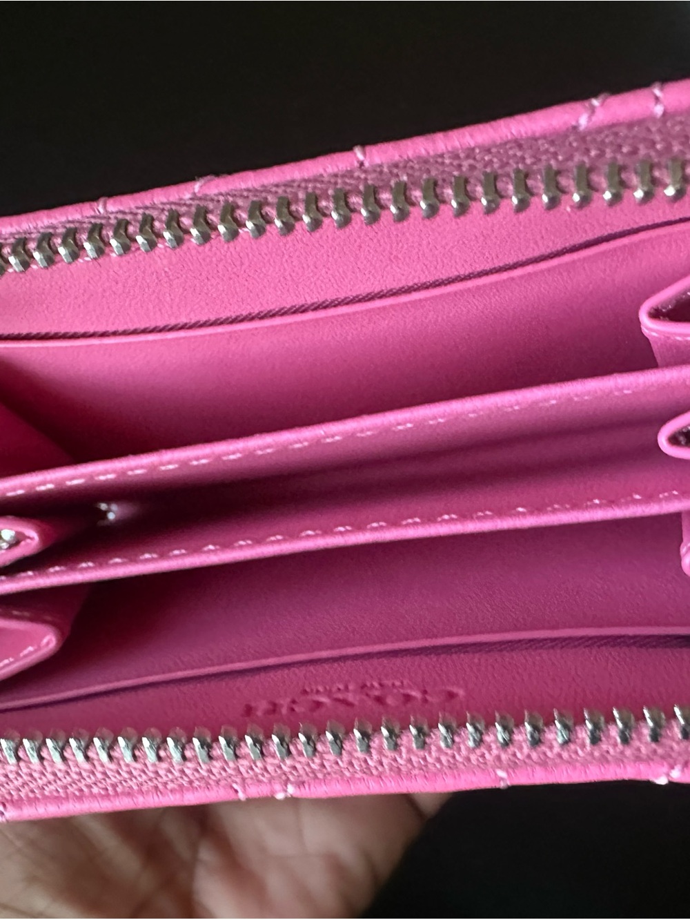 Coach Pink Leather Zip Card Wallet - Picture 9 of 12